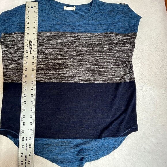 Rag and Bone Womens Blue Charcoal Striped Long Sleeve Hudson Top Small Stretch - Picture 8 of 8